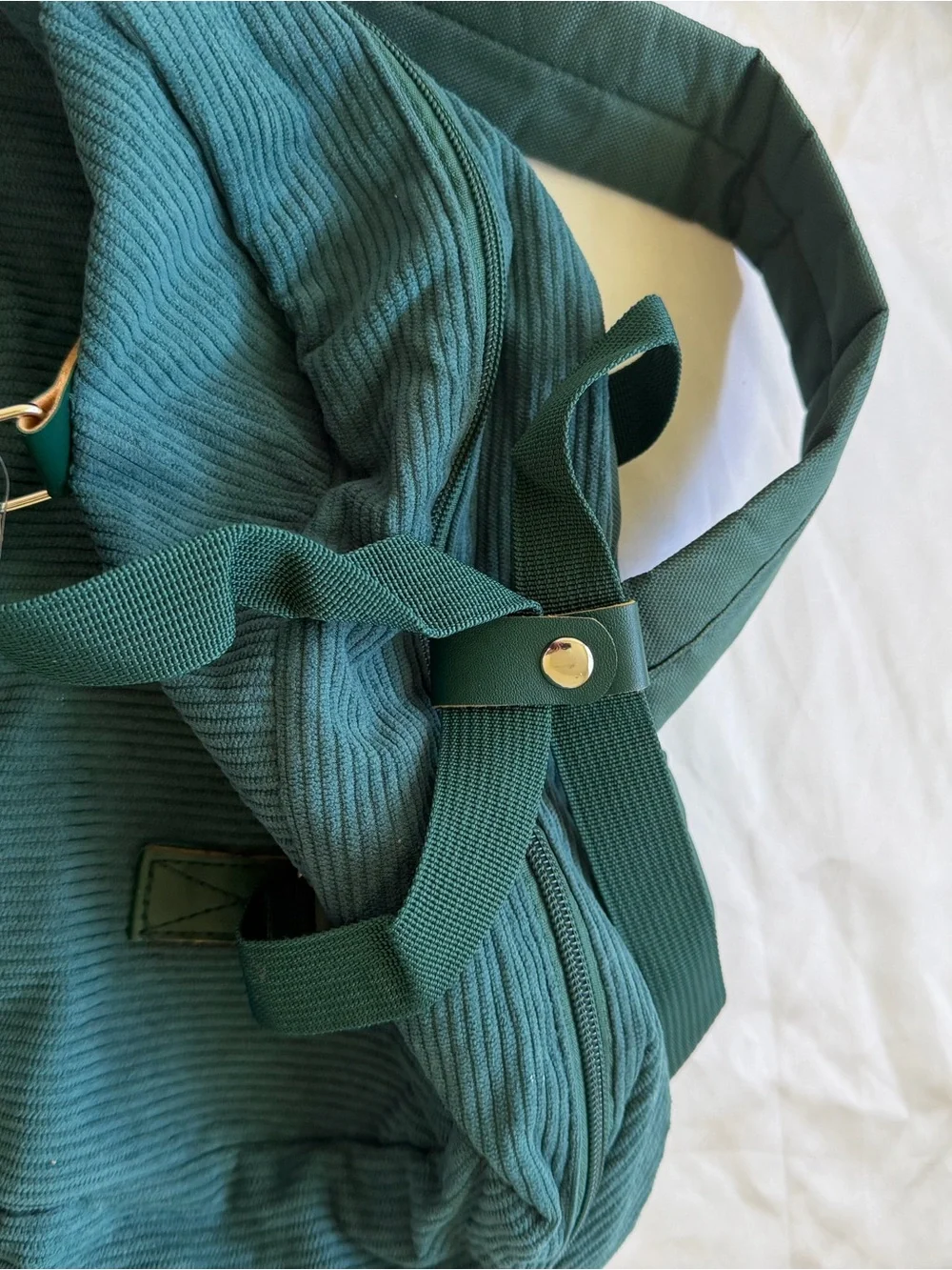 BNWT Metropack true deep green corduroy backpack adjustable straps